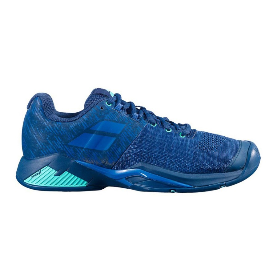 Shoes * | Babolat Propulse Blast All Court Shoe Men'S Dark Blue/Viridian Green 2021