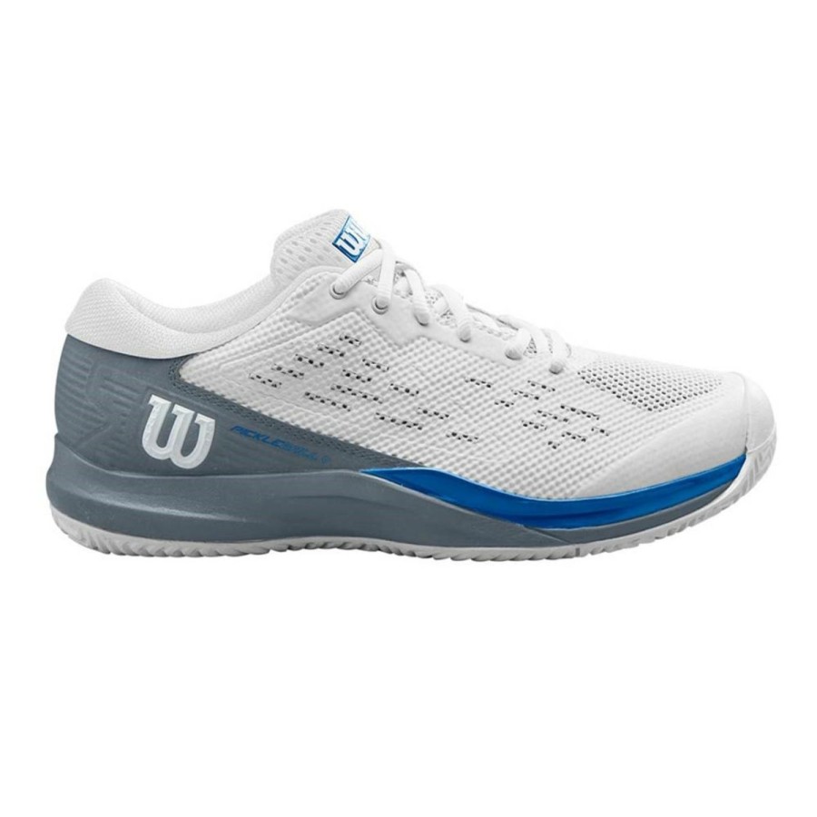 Shoes * | Wilson Rush Pro Ace Pickler Wide Shoe Men'S White/Stormy Weather/Classic Blue