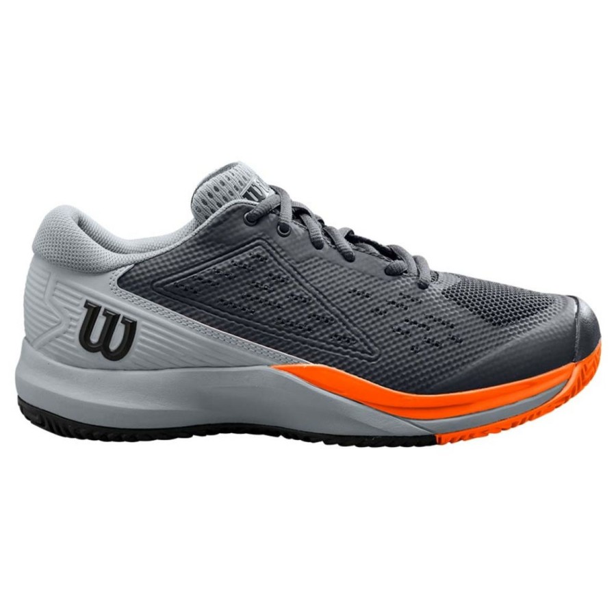 Shoes * | Wilson Rush Pro Ace Wide Shoe Men'S Ebony/Quarry/Shocking Orange