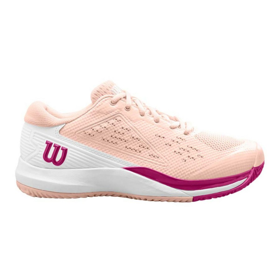 Shoes * | Wilson Rush Pro Ace Wide Shoe Women'S Scallop Shell/White/Baton Rouge