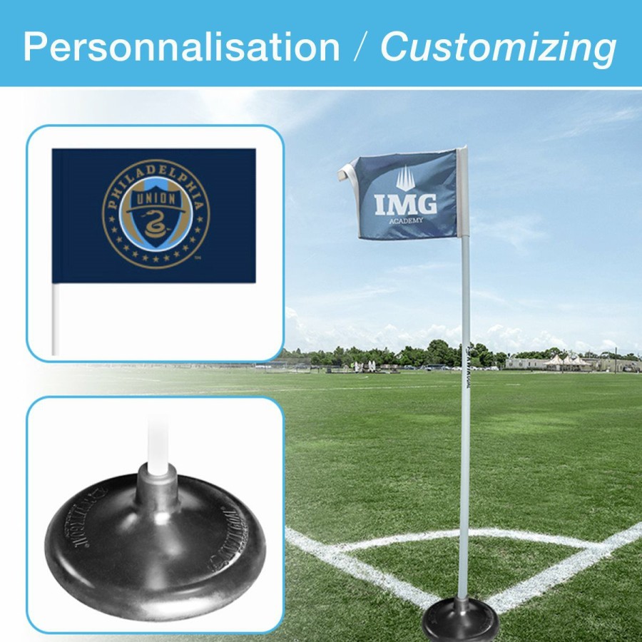 Soccer * | Kwikgoal Set Of 4 Custom "Premier Corner Flags" Flags, Sticks And Bases