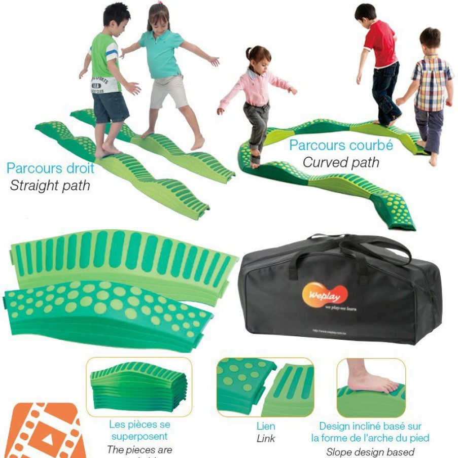 Psychomotricity * | Weplay Wavy Tactile Path 8 Green Pieces